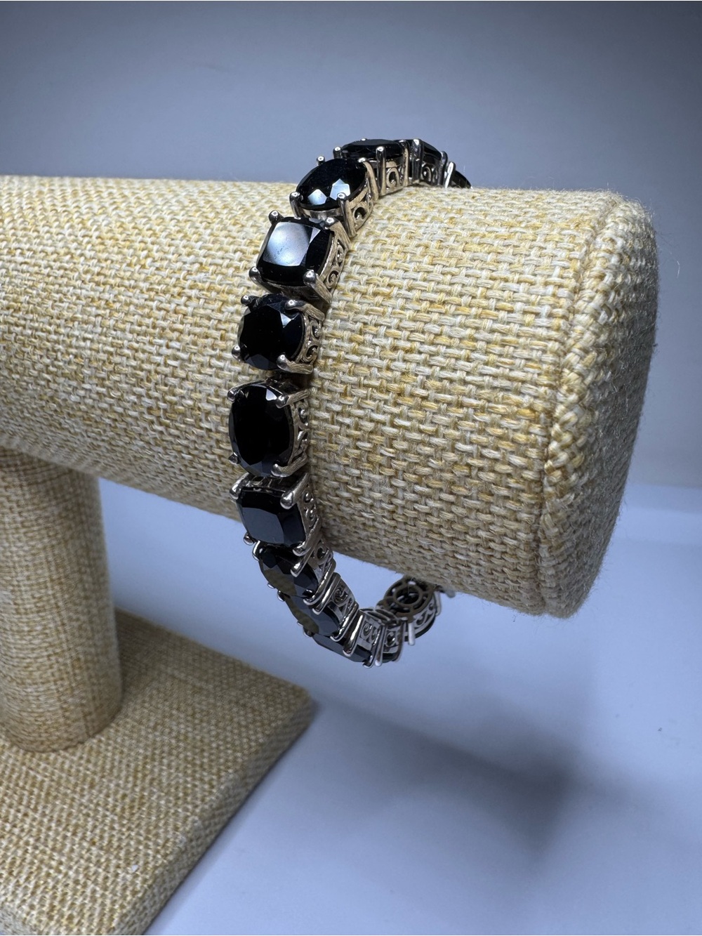STS Keris Sterling and Black Spinel Bracelet